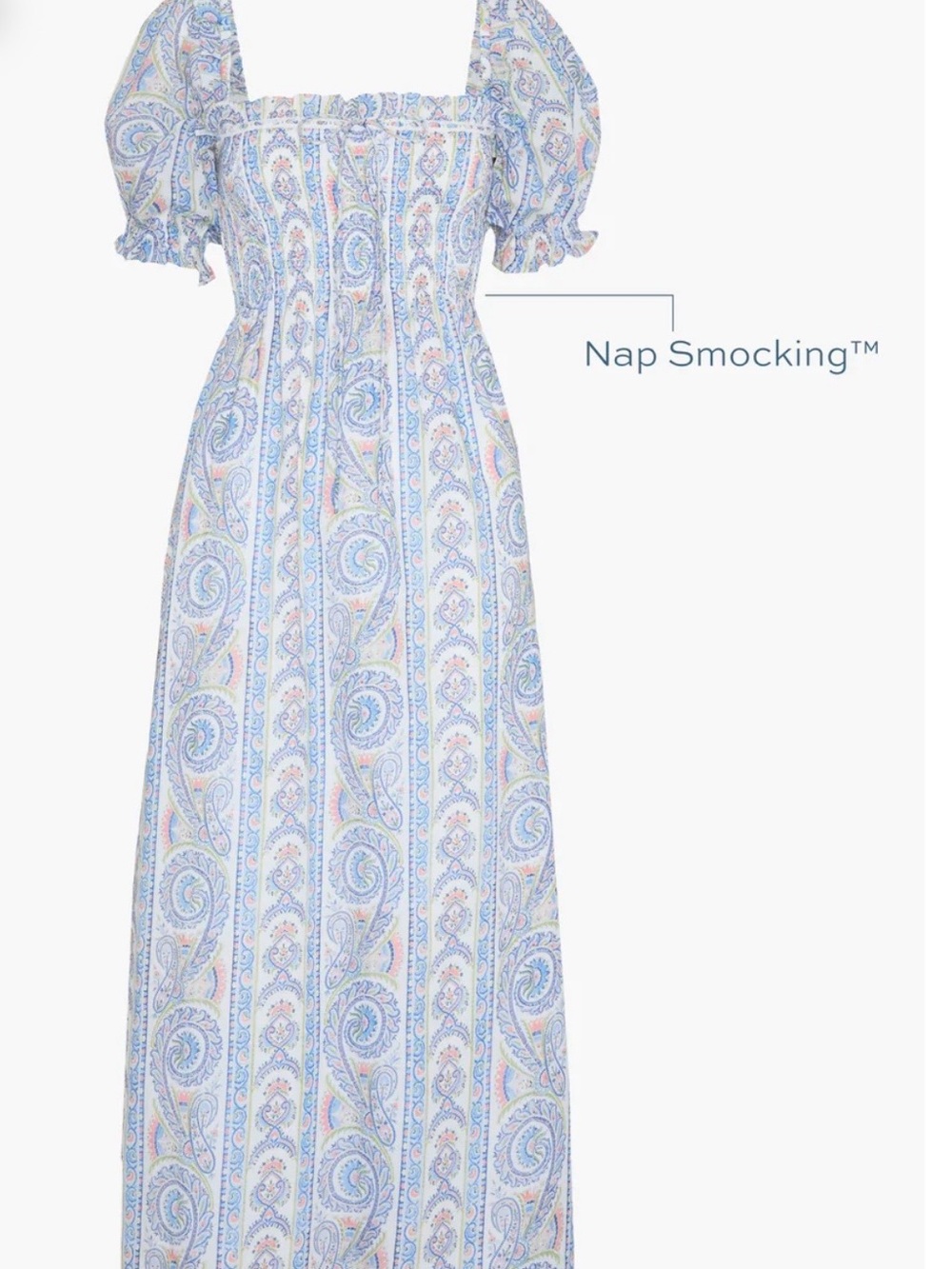 The Scarlett Nap Dress in Blue Corsica Paisley